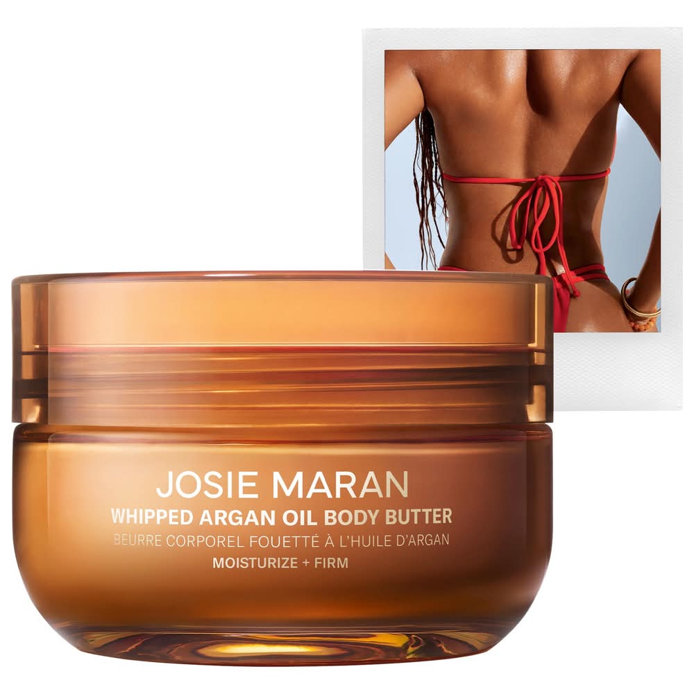 Josie Maran Golden Hour (Amber, White Musk) - Whipped Argan Oil Refillable Firming Body Butter 6 oz / 177 ml