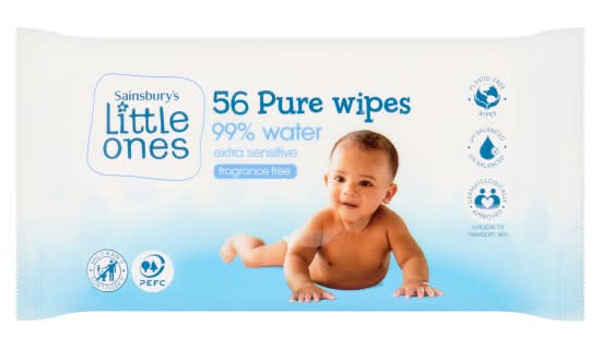 Sainsbury's Little Ones Extra Sensitive Pure Wipes (56 pack)