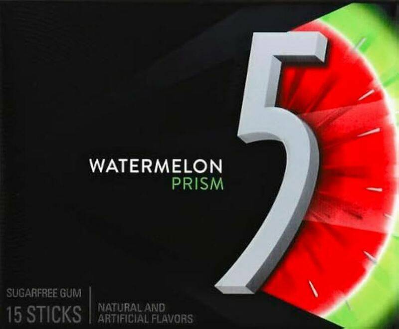 5 Gum Watermelon Prism Sugarfree 15-Stick