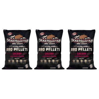 Bear Mountain BBQ FK13 Premium All-Natural Hardwood Mild and Fruity Cherry BBQ Smoker Pellets for Outdoor Grilling, 20 Pounds (3 Pack)