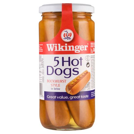 Wikinger 5 Hot Dogs Bockwurst Style in Brine 380g
