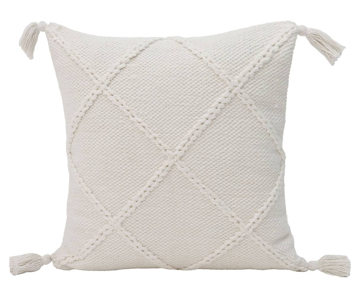 allen + roth 20-in x 20-in Off-white Indoor Decorative Pillow | VO-SU-2204-014