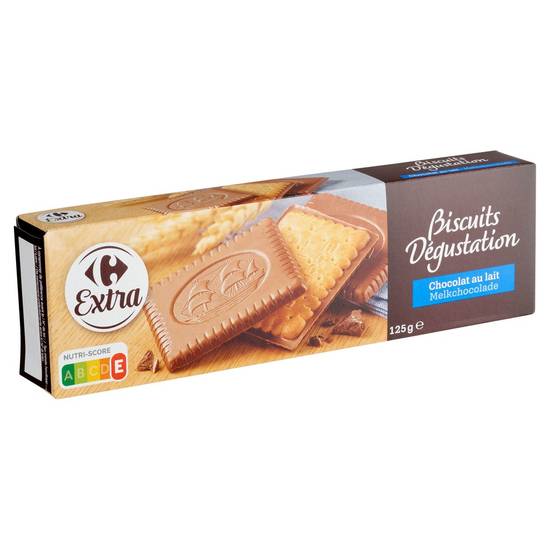 Carrefour Extra Biscuits Dégustation Chocolat au Lait 125 g