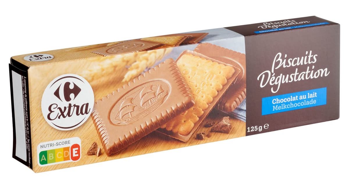 Carrefour Extra Biscuits Dégustation Chocolat au Lait 125 g