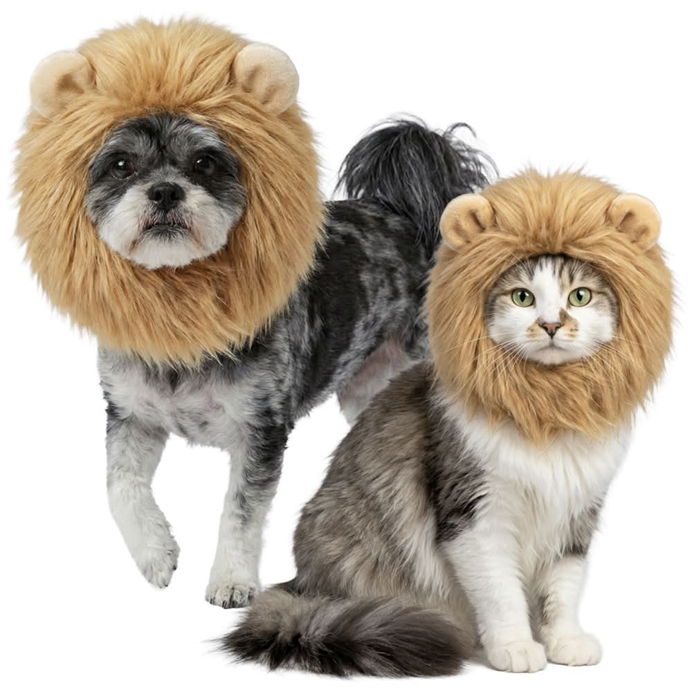 Play On Lion Headpiece Dog or Cat Costume, Extra Large/Extra Extra Large