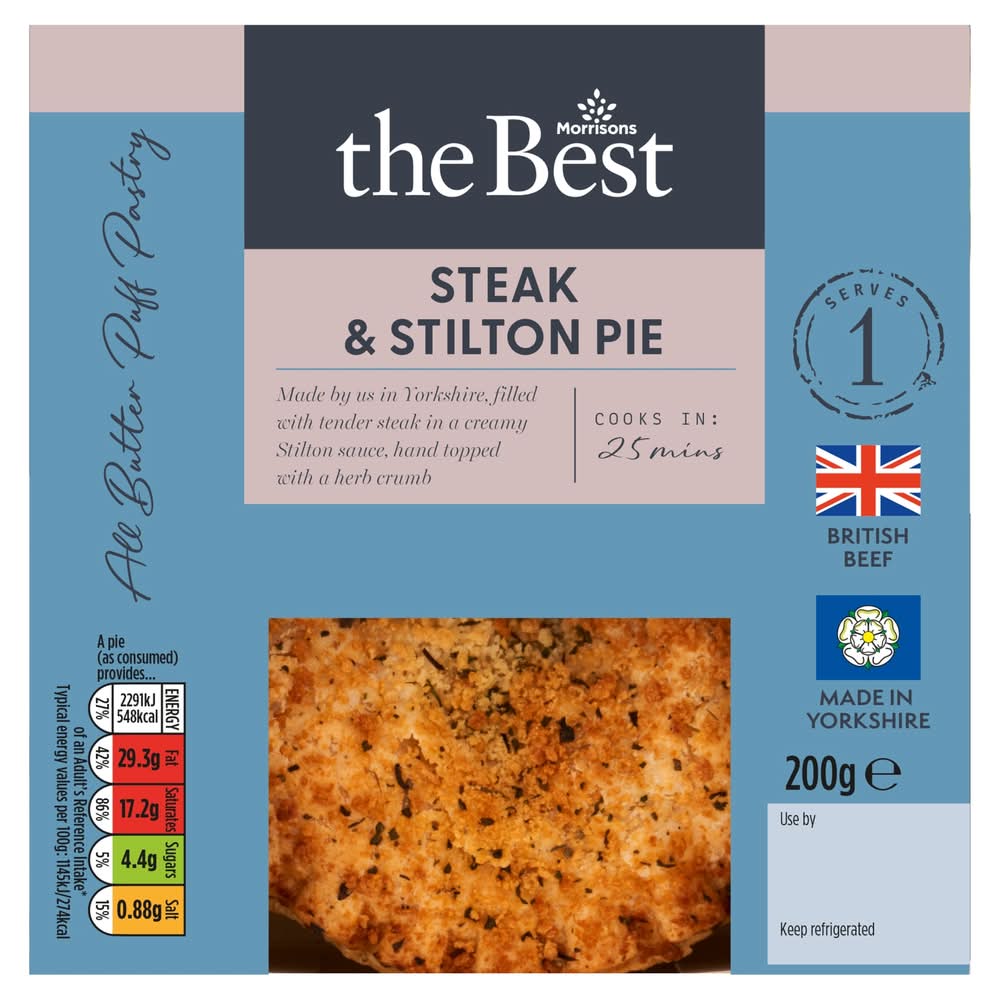 Morrisons The Best Steak & Stilton Pie 200g