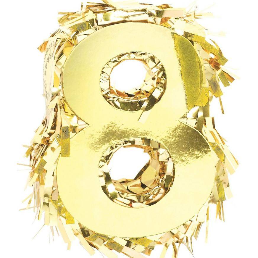 Metallic Gold Number 8 Pinata Decoration