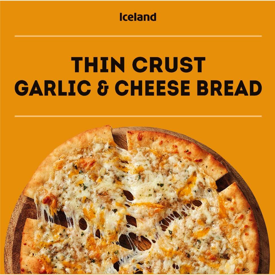 Iceland Thin & Crispy Garlic & Cheese Bread Pizza (245g)