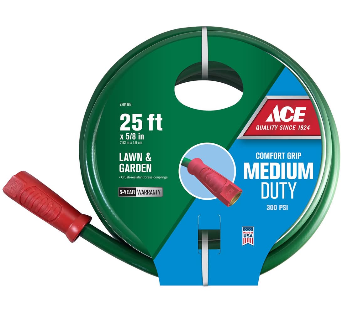 ACE Comfort Grip 5/8 In. D X 25 Ft. L Medium Duty Garden Hose