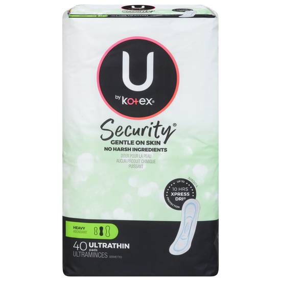 U By Kotex Security Heavy Ultra Thin Pads (40 ct)