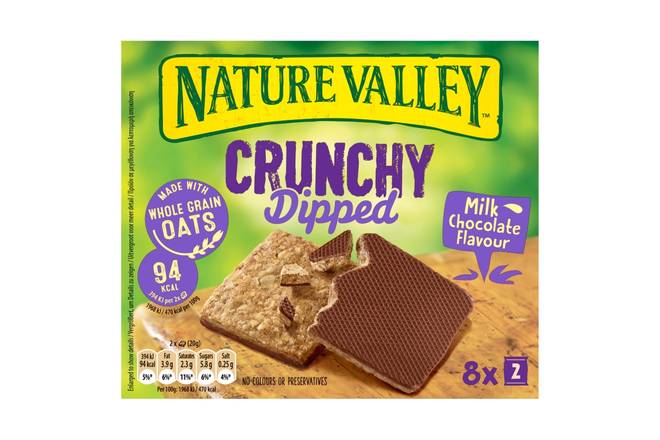 Nature Valley Crunchy Dipped Milk Chocolate Flavour 8 x 20g (160g)