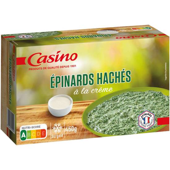 CASINO - Epinards hachés - A la crème - 450g