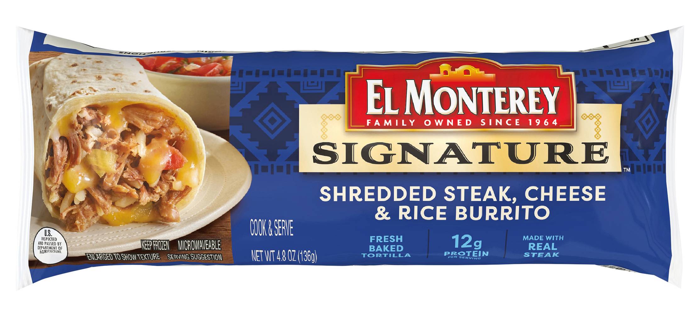 El Monterey Burritos, Shredded Steak-Cheese-Rice (4.8 oz)