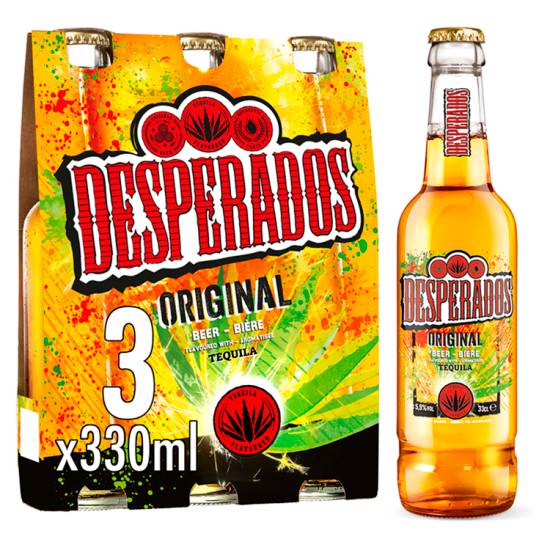 Desperados Tequila Lager Beer (3 ct, 330 ml)