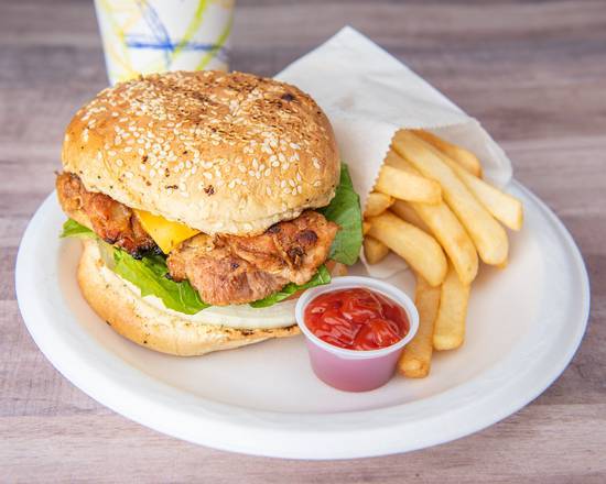 Chicken Burger with Fries