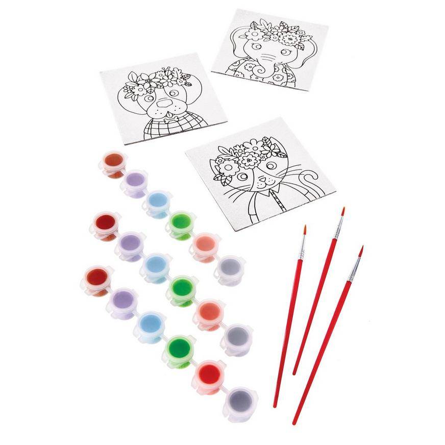 Animal Canvas Paint Sets for 8