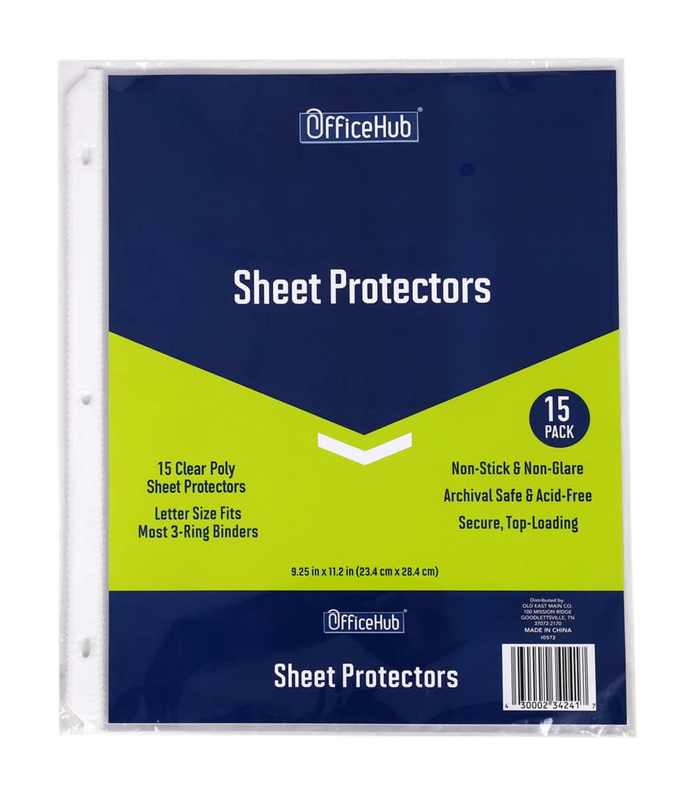 Officehub Sheet Protectors 9.25x11.2 In 15 Ct