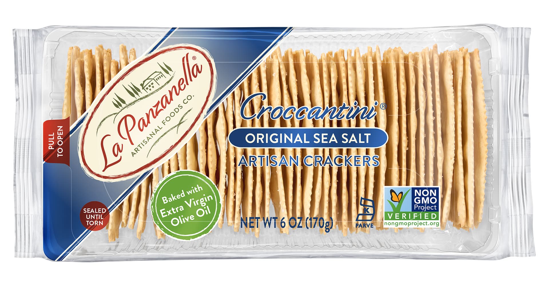 La Panzanella Mini Croccantini Crackers, Sea Salt (6 oz)