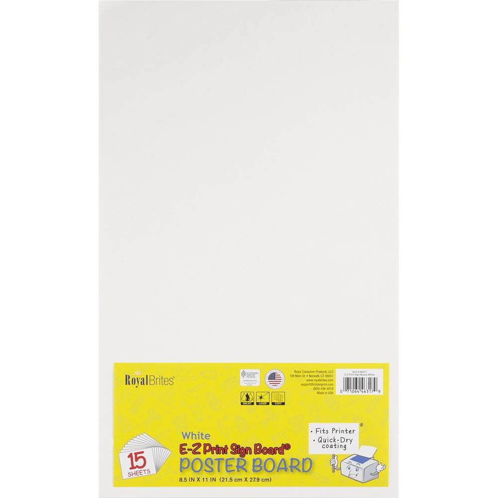 Royal Brites E-Z Print 8-1/2" X 14", White Sign Board (15 ct)