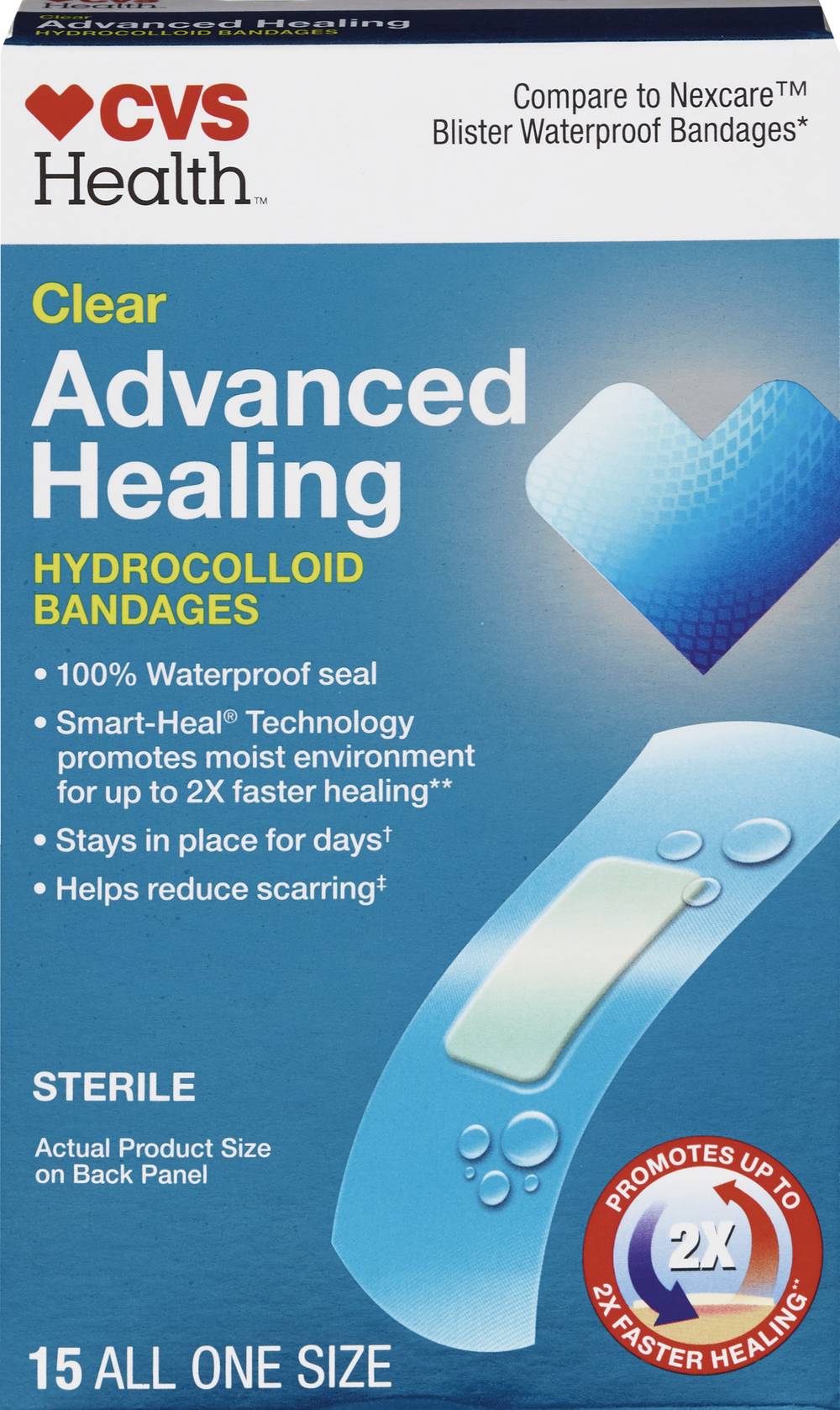 Cvs Health Clear Advanced Healing Hydrocolloid Bandages, 15 Ct