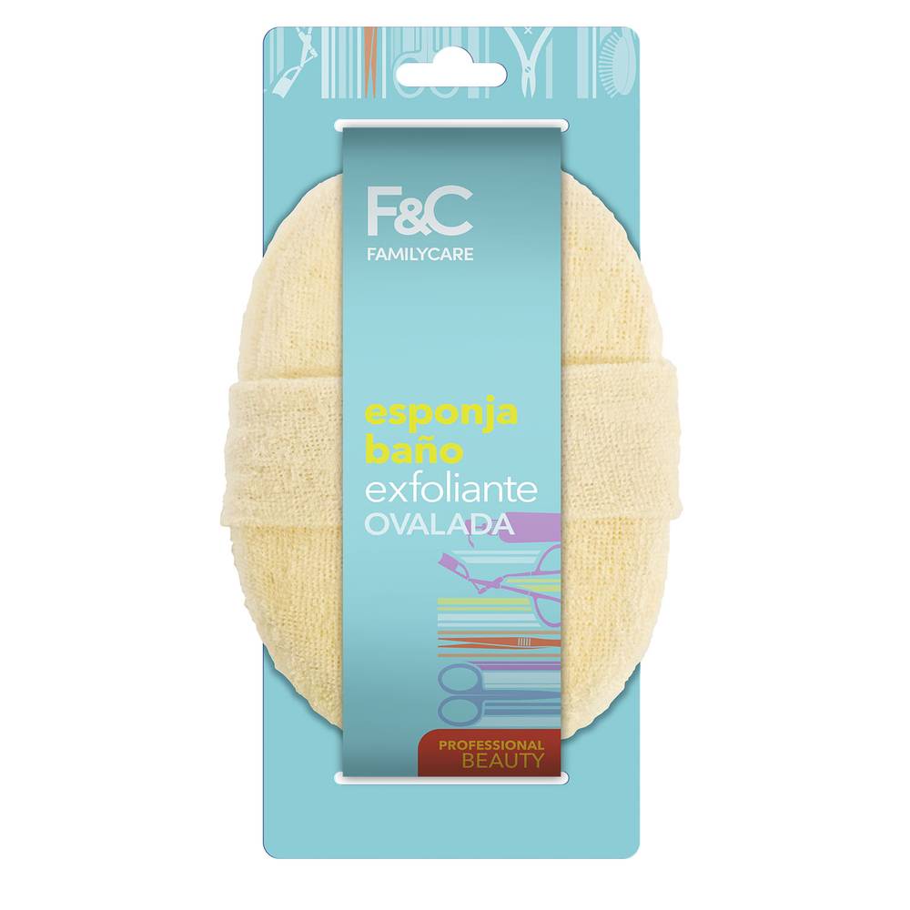 Family care esponja baño exfoliante ovalada (1 u)