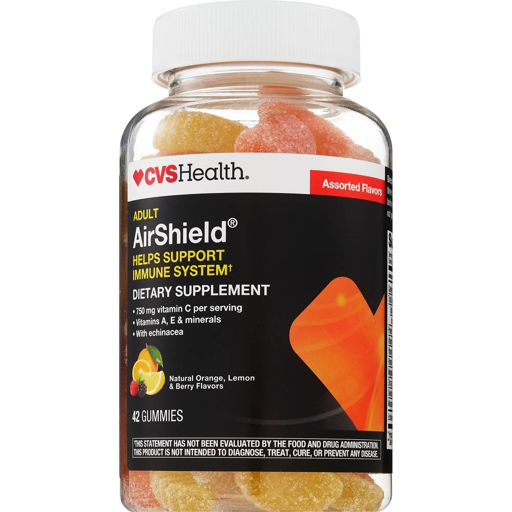 Cvs Health Airshield Immune Support Gummies, Citrus And Berry, 42 Ct