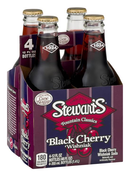 Stewart's Black Cherry Wishniak Soda (4 x 12 fl oz)
