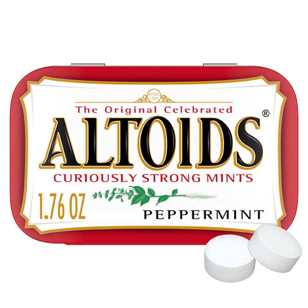 Altoids, Classic Peppermint Breath Mints Hard Candy Tin, 1.76 Oz