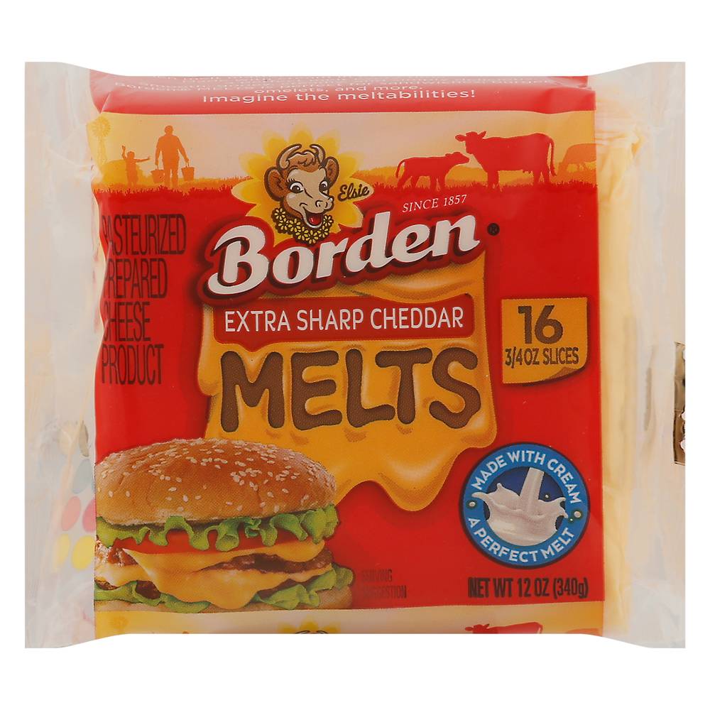 Borden Slices Cheese Melts, Extra Sharp Cheddar (12 oz)