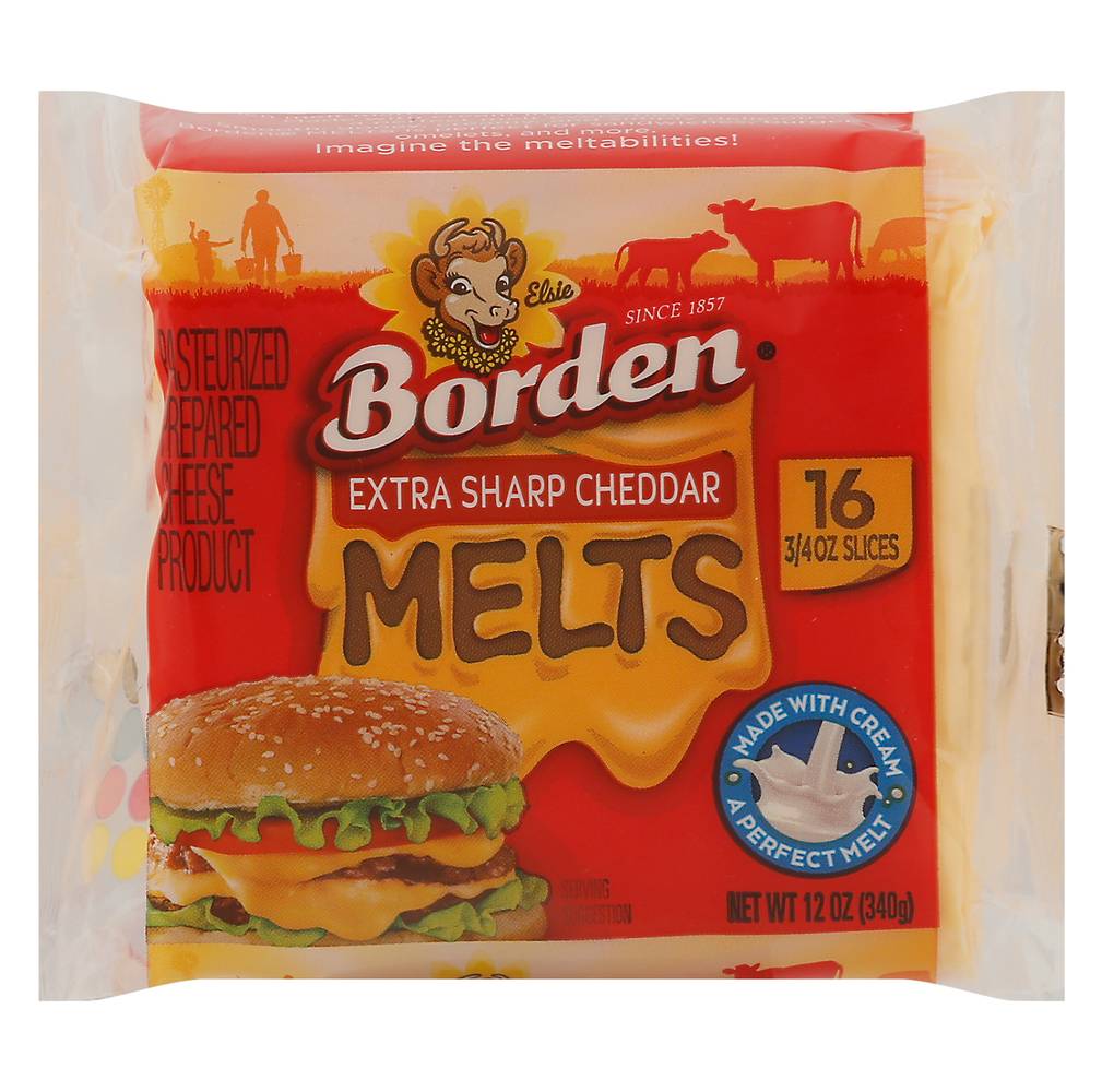 Borden Slices Cheese Melts, Extra Sharp Cheddar (12 oz)