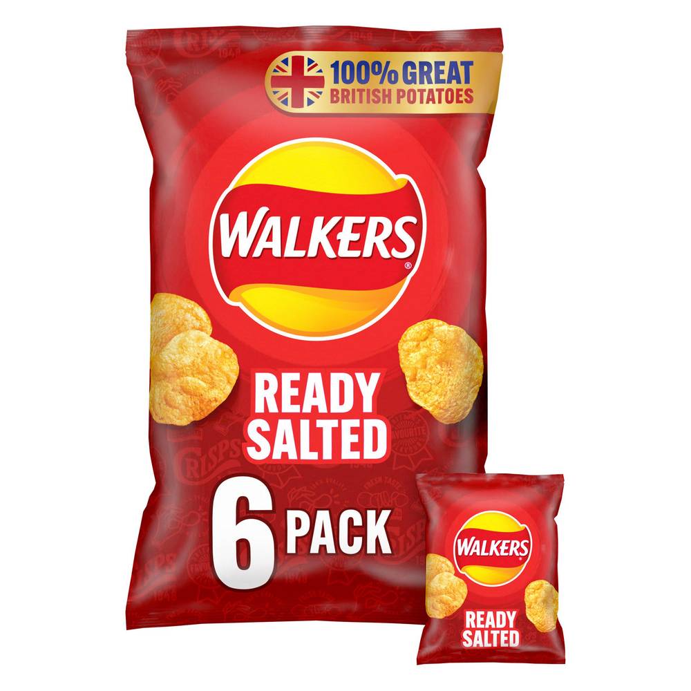 SAVE £0.80 Walkers Ready Salted Multipack Crisps 6x25g