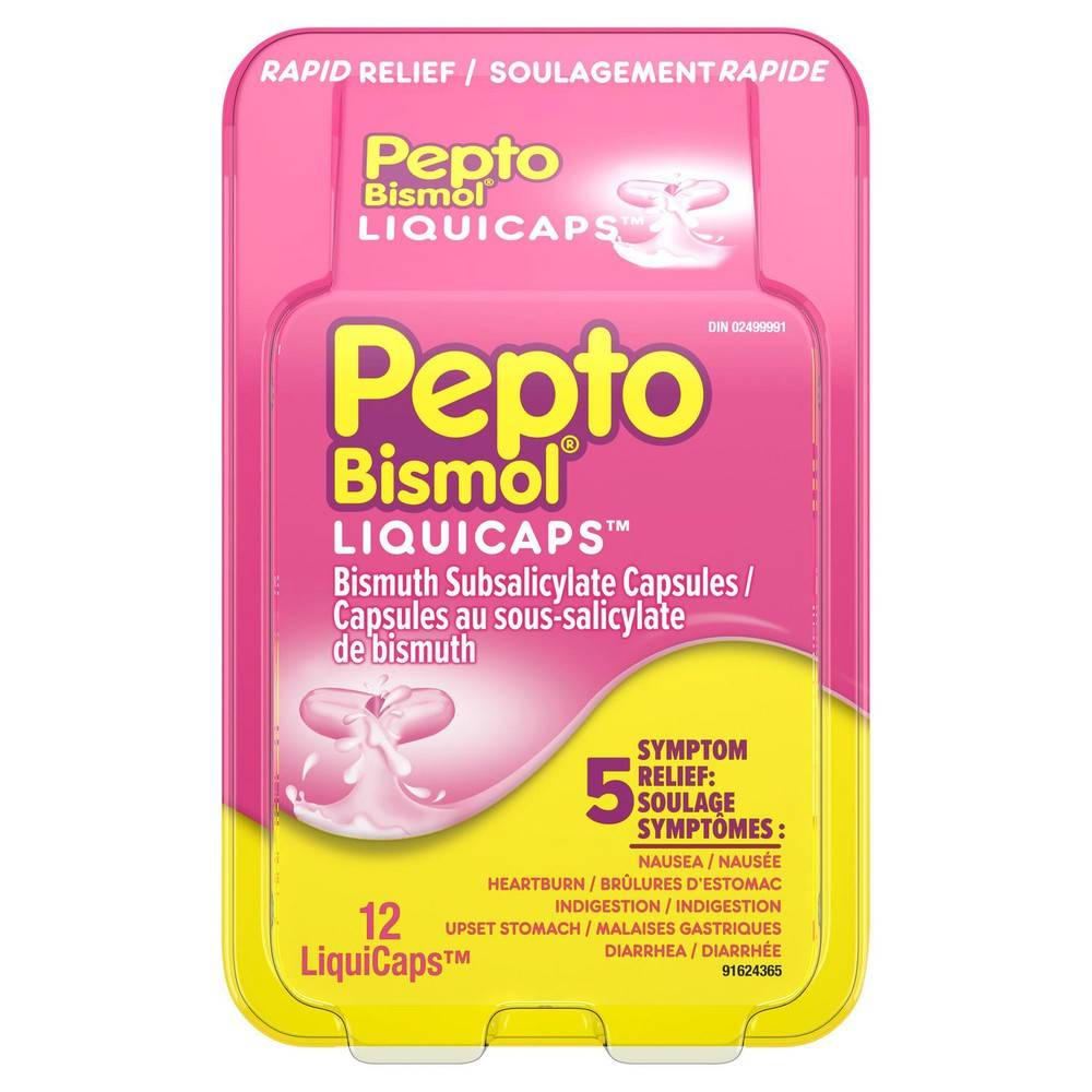 Pepto-Bismol Bismuth Subsalicylate Liquid Capsules (20 g)