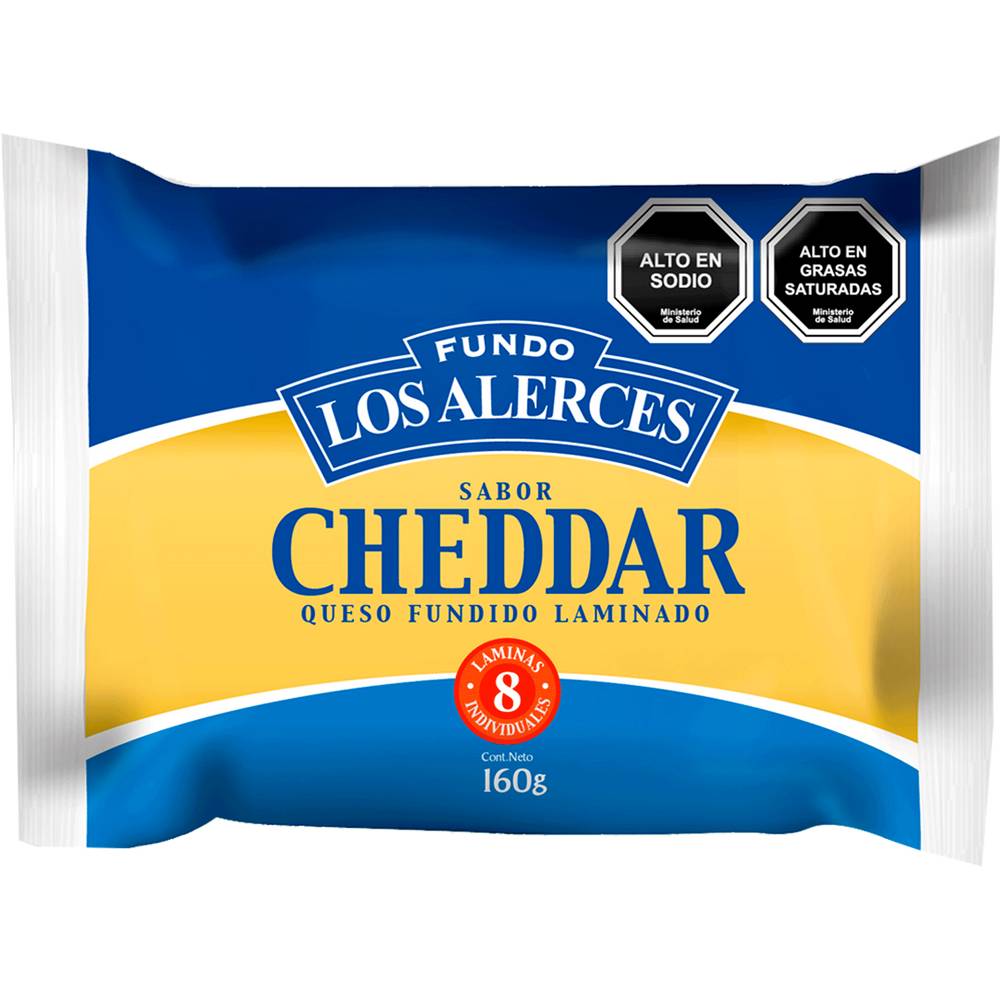 Fundo los alerces queso fundido cheddar laminado (bolsa 160 g)