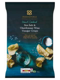 Co-op Irresistible Hand Cooked Sea Salt & Chardonnay Wine Vinegar Crisps 150g