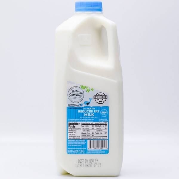 Sunnyside Farms 2% Reduced Fat Milk (0.5 gal)