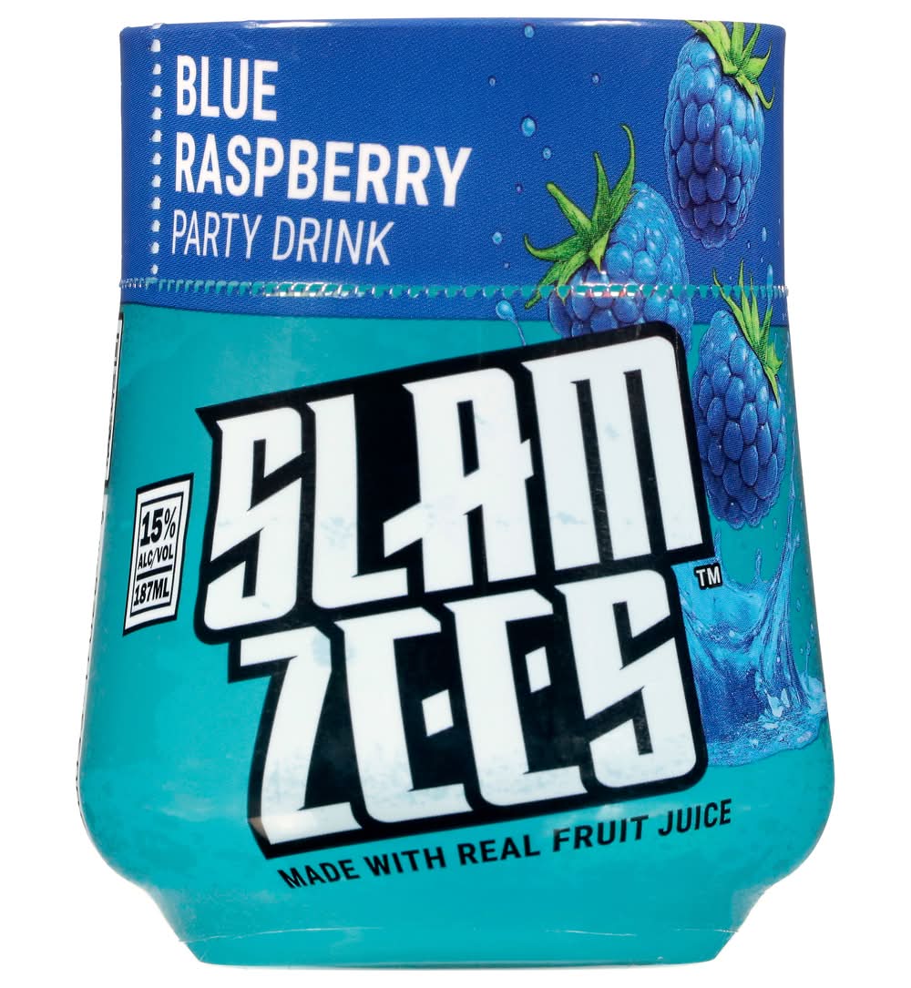 Slam Zees Party Drink, Blue Raspberry (187 ml)