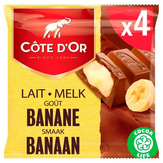Côte d''Or Chocolade Repen Melkchocolade Banaan Smaak 4 x 47.5 g