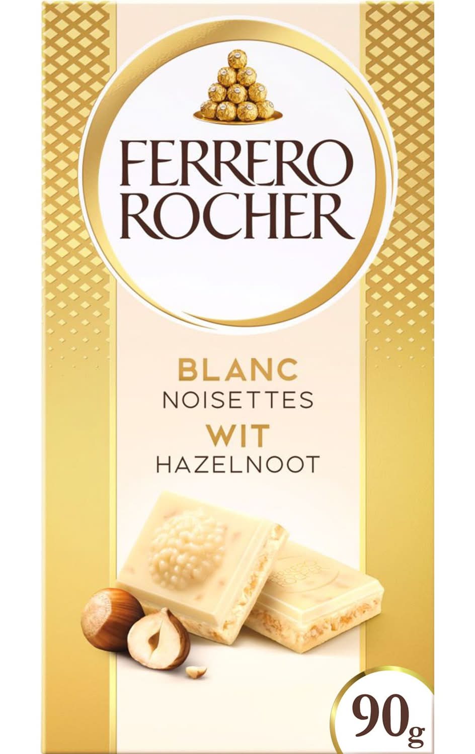 Tablette de Chocolat Blanc Noisettes Ferrero Rocher - 90g