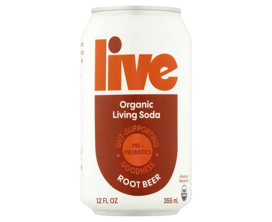 Live Organic Probiotic Root Beer Soda (12 fl oz)