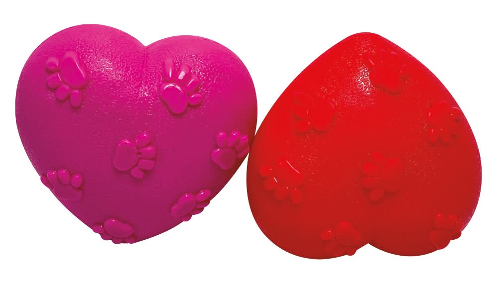 Heart to Tail Valentine's Day Rubber Heart Toy 2-pk