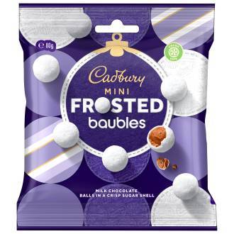 Cadbury Milk Chocolate Mini Frosted Baubles 80g