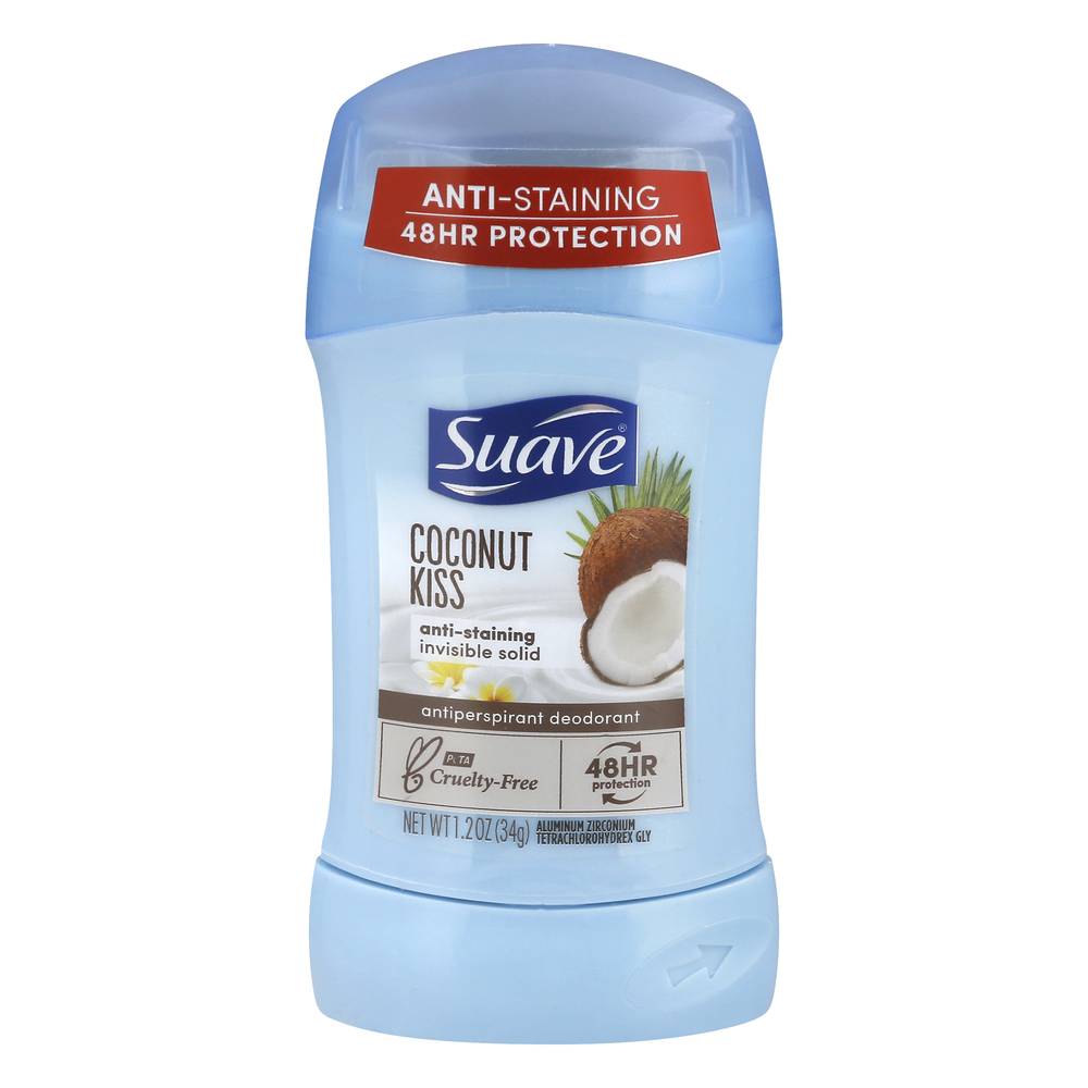 Suave Coconut Kiss Anti-Staining Invisible Solid Antiperspirant (1.2 oz)