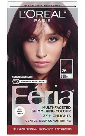 Feria High Intensity Multi Faceted Shimmering Permanent Hair Color, 26 Black Cherry