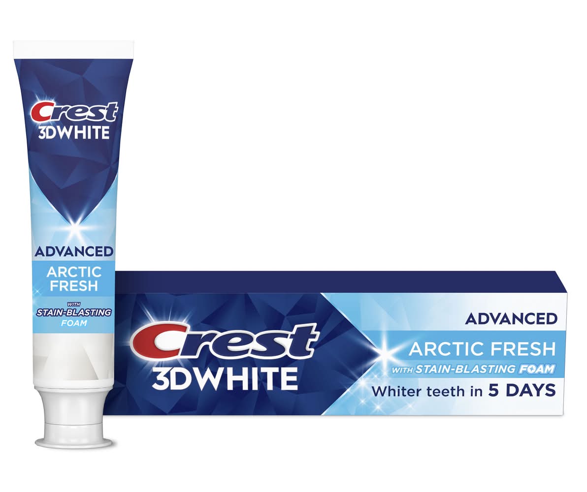Crest 3D White Advanced Teeth Whitening Toothpaste, Arctic Fresh (3.3 oz)