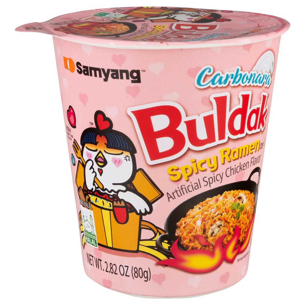Buldak Carbonara Stir Fried Ramen Noodles Cup, Carbonara (2.82 oz)