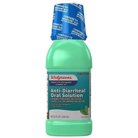 Walgreens Loperamide Hydrochloride Oral Solution, Anti-Diarrheal Medicine Mint - 8.0 fl oz