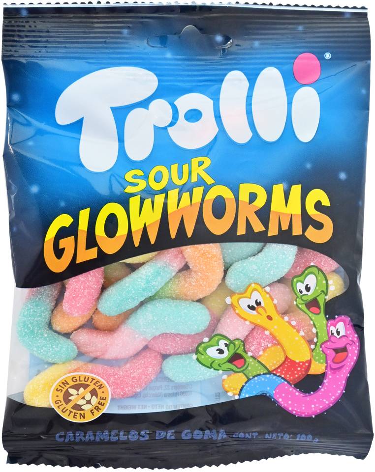 Trolli GOMITAS SOUR GLOWWORMS PAQ*100G
