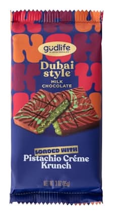 Gudlife By Astor Chocolate Pistachio Crème Krunch Dubai Style 3oz Pistachio Crème Krunch