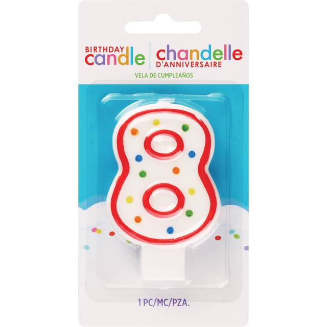 Amscan Chandelle 8 Number Birthday Candle, 5.75in x 2.90in