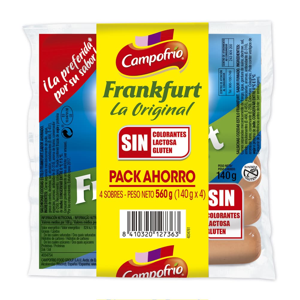 Salchichas frankfurt cocidas · Campofrío (4 un)